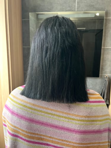 Customer photo review of Lissage Au Tanin au Pépins de Raisin + Shampoing Clarifiant