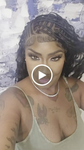 Customer video review of Biggie Cornrow Bohemian Knotless (100% Humanhair curls) Full Lace Base (Tara)