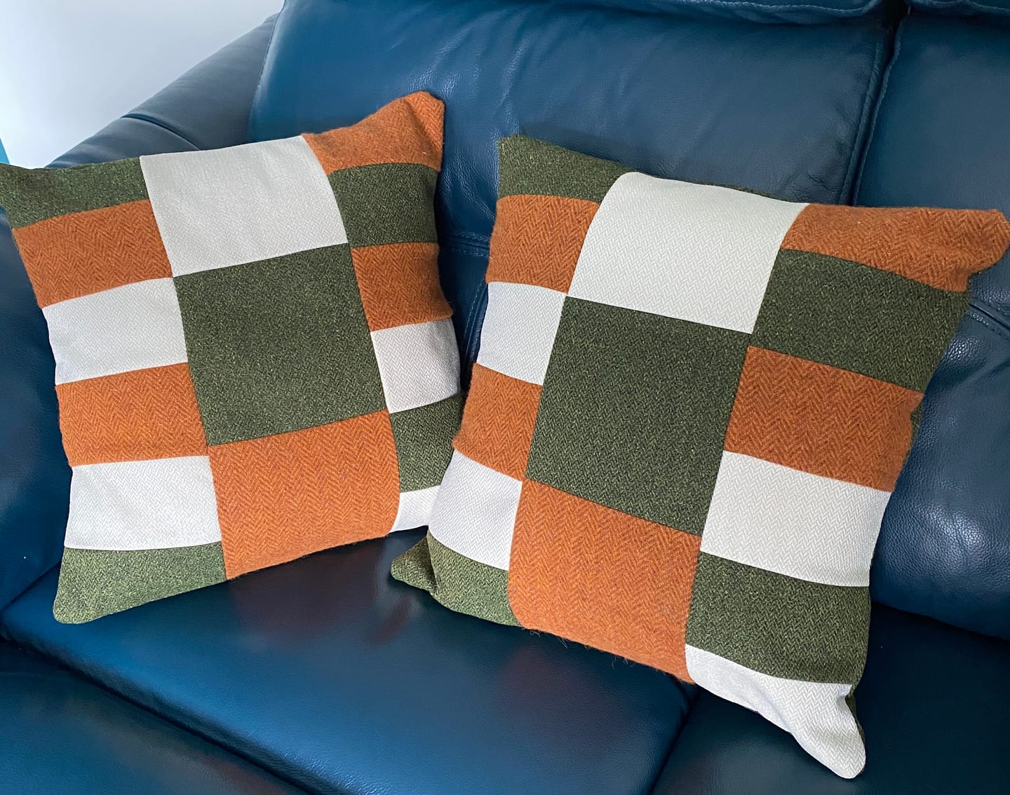 Customer photo review of Herringbone Tweed Upholstery Fabric