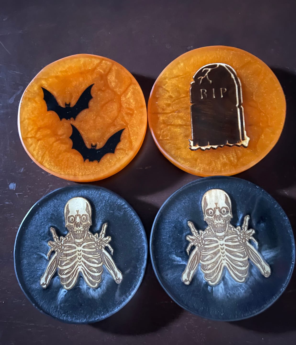 Customer photo review of 4.5x1" Thick 4 Coaster Silicone Mold - Round