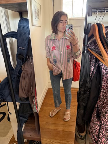 Customer photo review of ANDY SHIRT | HUDSON STRIPE X CHEX