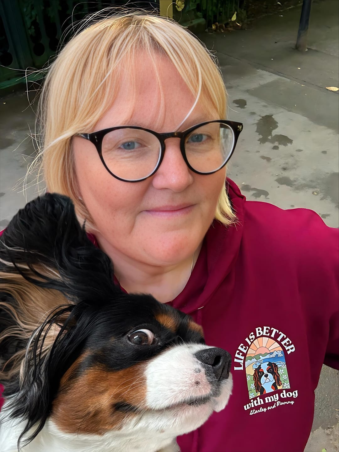 Customer photo review of Personalised Life is Better with your dog Hoody