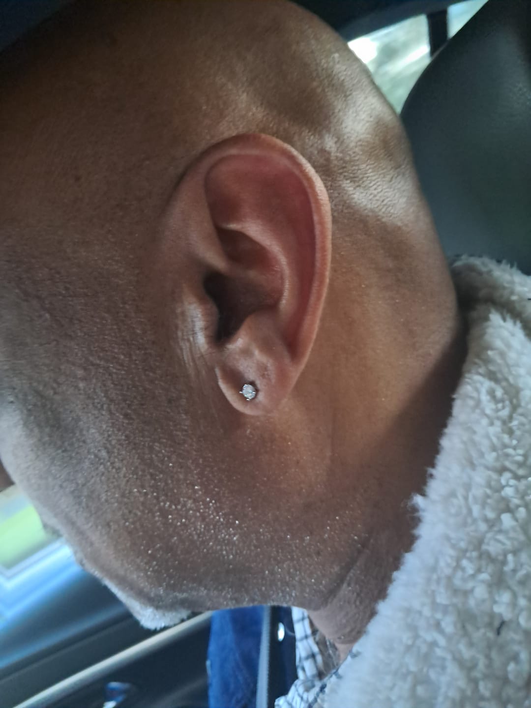 Customer photo review of Diamond Stud Earrings in Silver