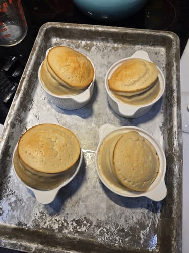 Customer photo review of Wedding White Porcelain Ramekins with Handles & Lids - Set of 4