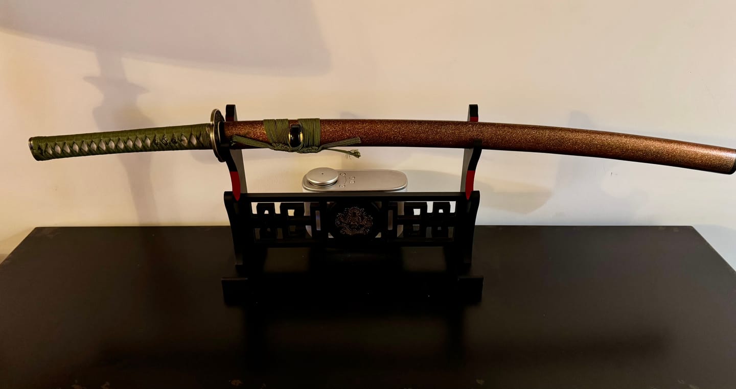 Customer photo review of The Fukyo Katana Spring Steel Double Bohi Razor Sharp