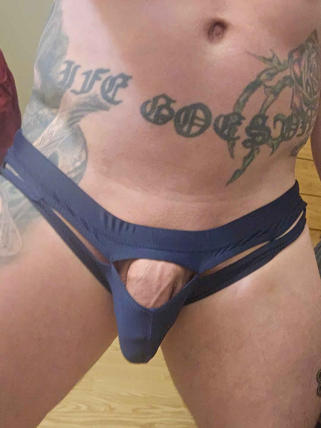 Customer photo review of Men's Sexy Cutout Swim Briefs