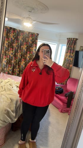 Customer photo review of Vintage Kansas City Chiefs Quarter Zip Sweatshirt (2XL)