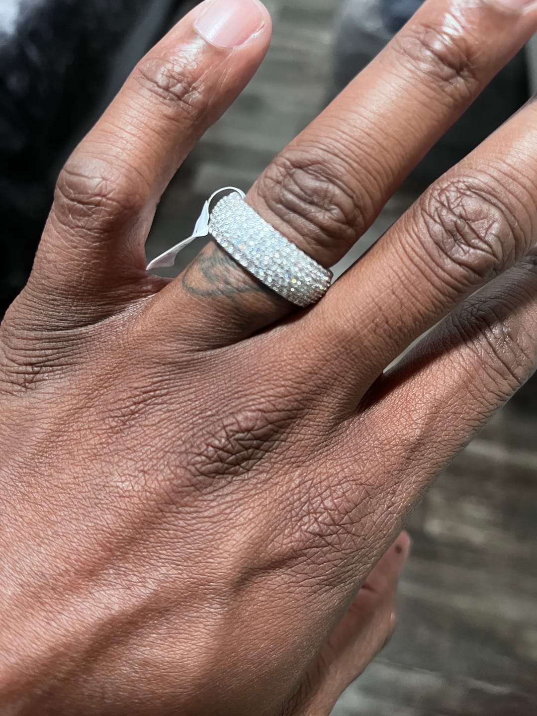 Customer photo review of 5 Row Paved Ring - White Gold