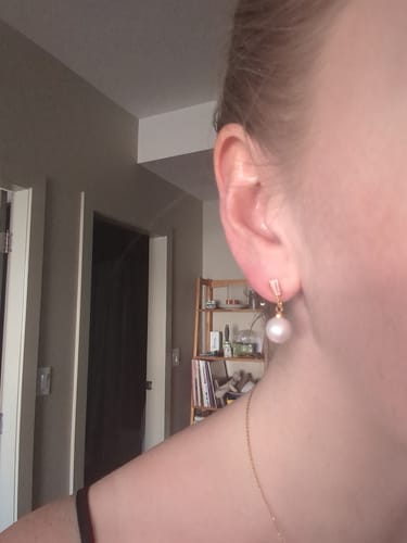 Customer photo review of Celeste Clip On Earrings in Gold