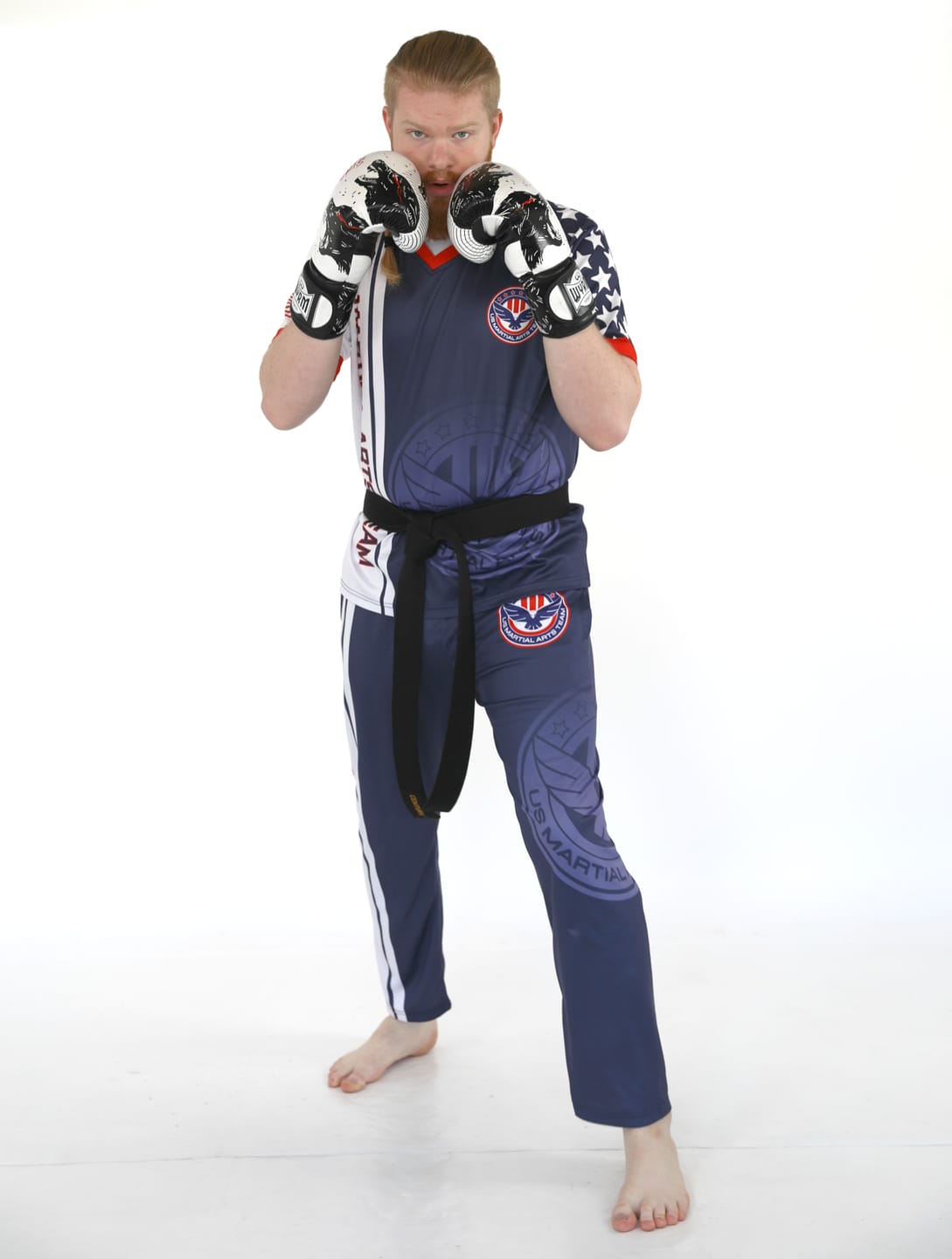 Customer photo review of Wolf White/Black Genuine Leather Boxing Gloves