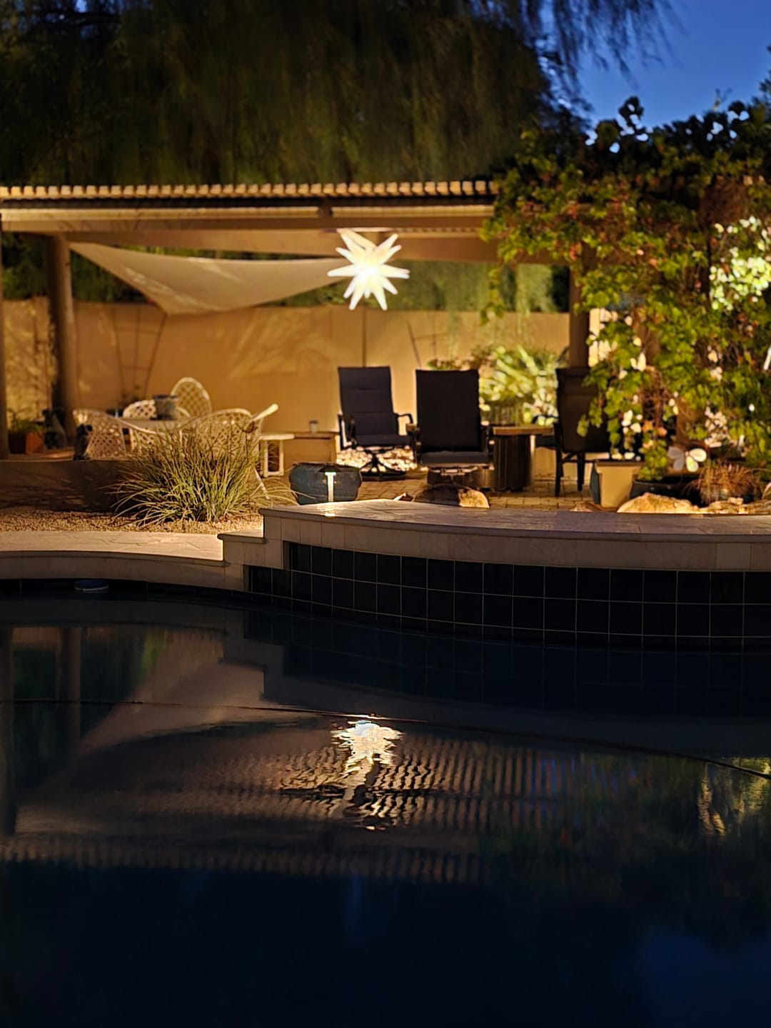 Customer photo review of 31" White Weatherproof Moravian Star Lantern Lamp, Hanging Decoration