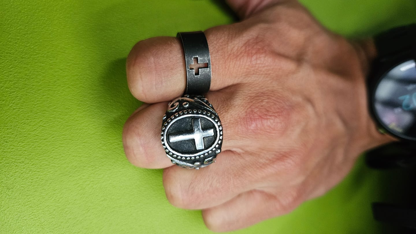 Customer photo review of BLACKED CROSS.