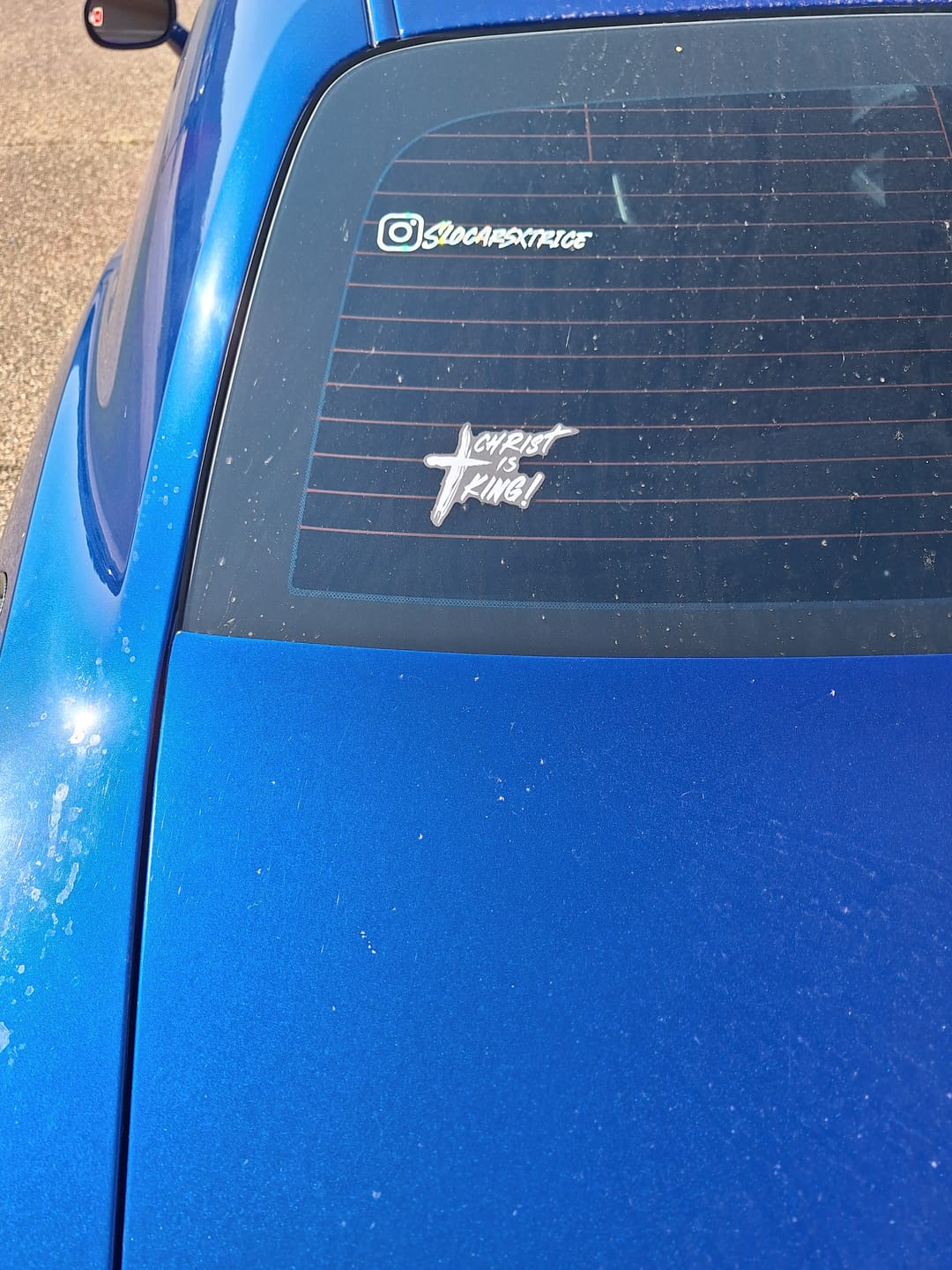 Customer photo review of Christ is King Premium Decal