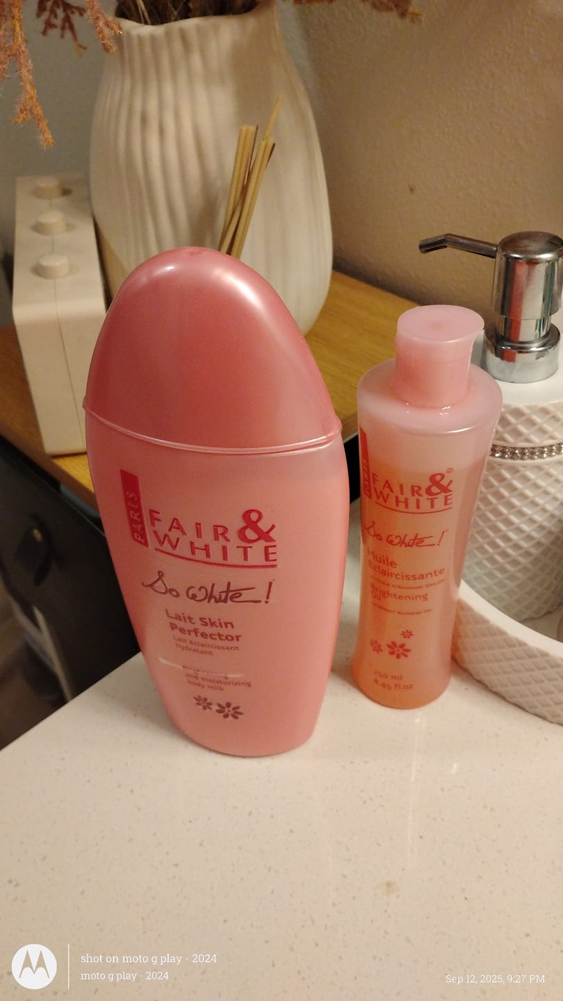 Customer photo review of FAIR & WHITE So White, Skin Brightening Lotion - 500 ml / 17.6 Fl oz - Daily Moisturizing Body Lotion