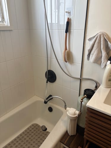 Customer photo review of Shower Water Softener System