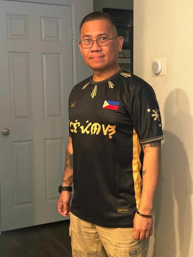 Customer photo review of Philippines Heritage Custom Football Jersey