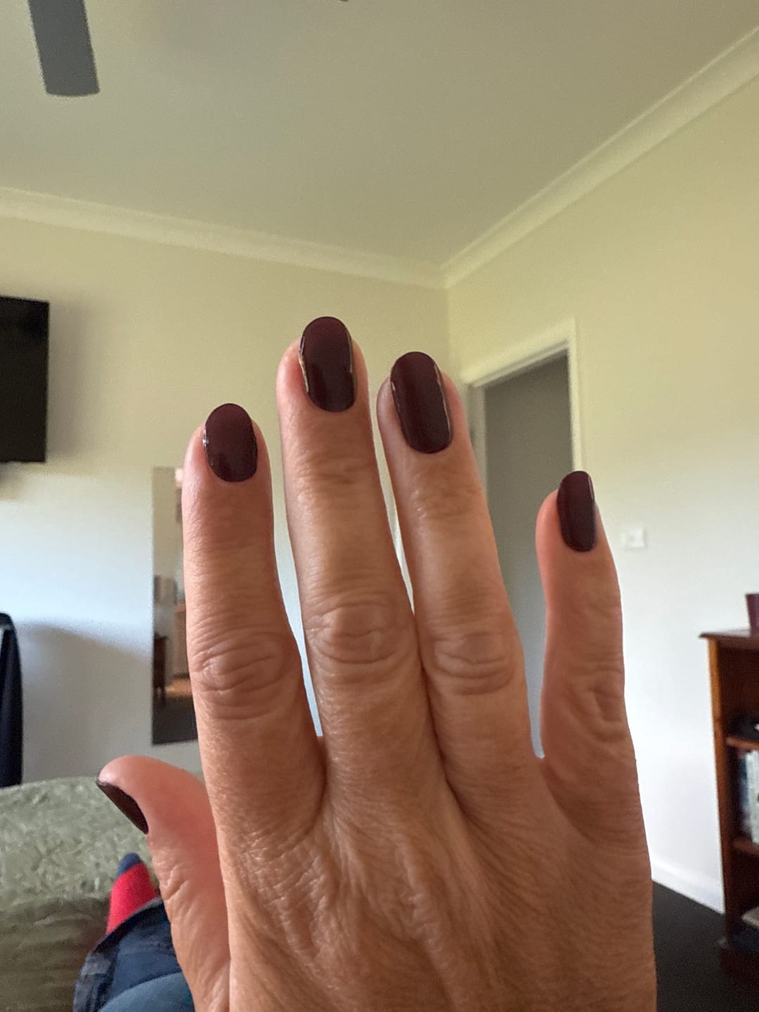 Customer photo review of NEW Mulled Wine Red DIY Semicured Gel Nail Sticker Kit (Limited Edition)