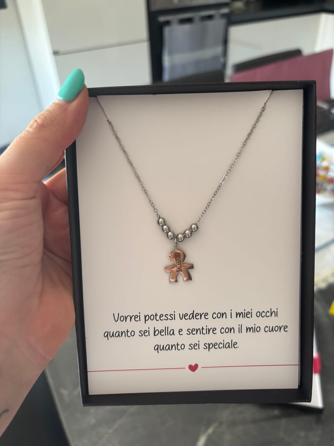 Customer photo review of Collana Nascita con bambino - Piccolo Mio