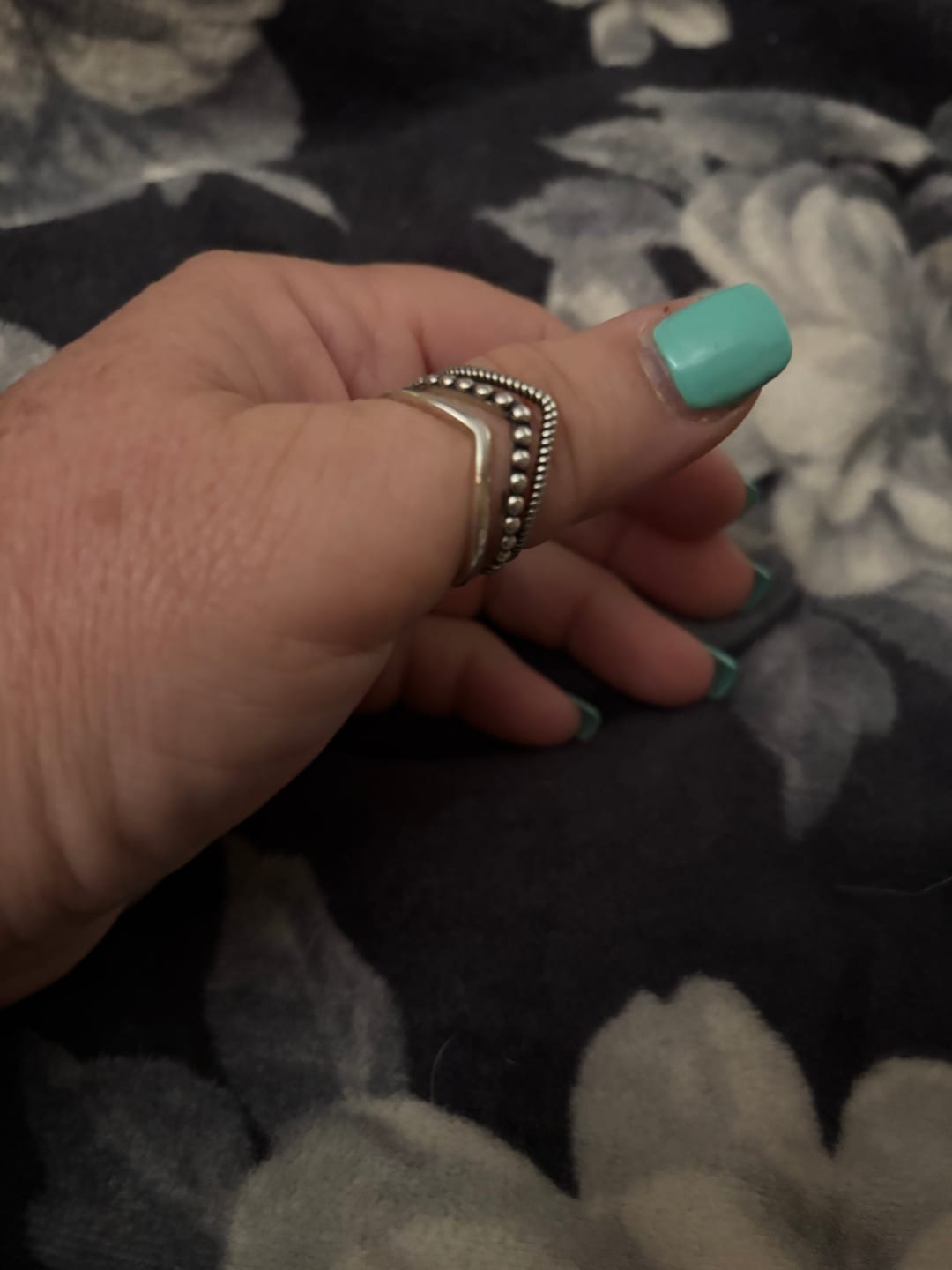 Customer photo review of Triple Chevron Boho Ring Sterling Silver