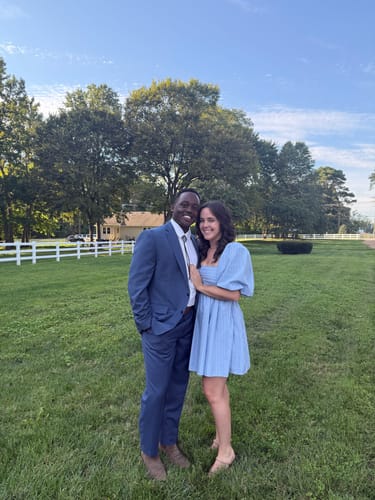 Customer photo review of The Summit -Blue and White Bolo Tie