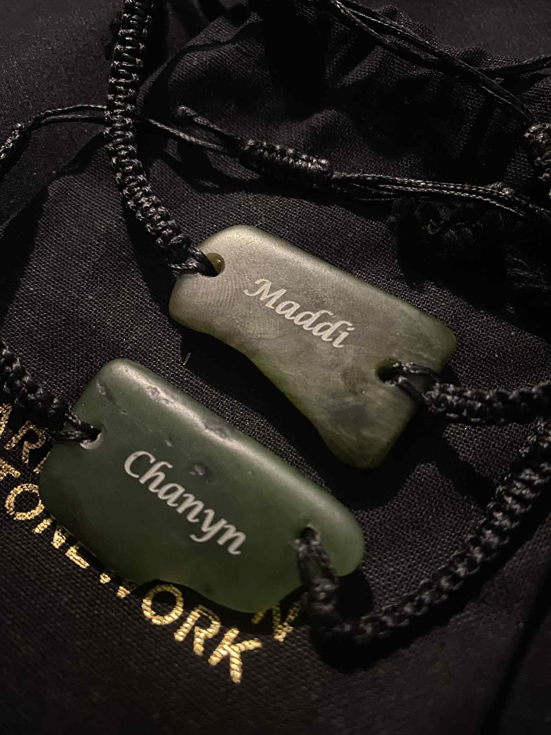 Customer photo review of Engraved Greenstone Bracelet
