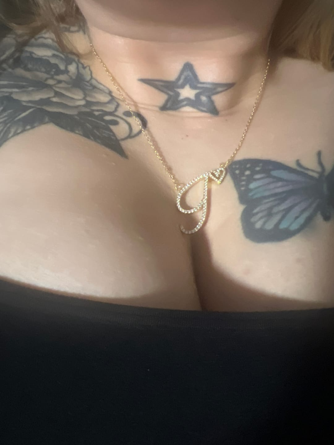 Customer photo review of Crystal Heart Initial Choker