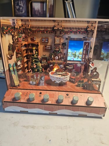 Customer photo review of Christmas Cottage DIY Miniature & 6 Sound Effects Scene House