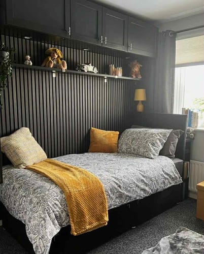 Customer photo review of Smoked Oak Wood Wall Panel | Luxury 3-Sided Wood Veneer