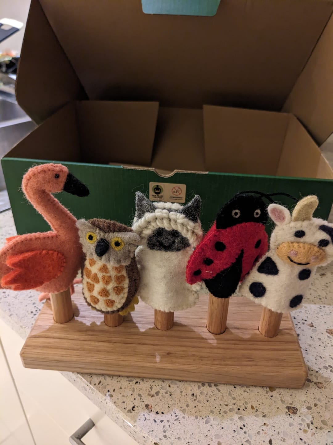 Customer photo review of Finger Puppet Stand (5 rods) Made in Australia