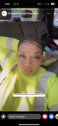 Customer photo review of Feeding Braid Wig (Medium Brown Full Lace) Color 1B, Waist Length - Sharon