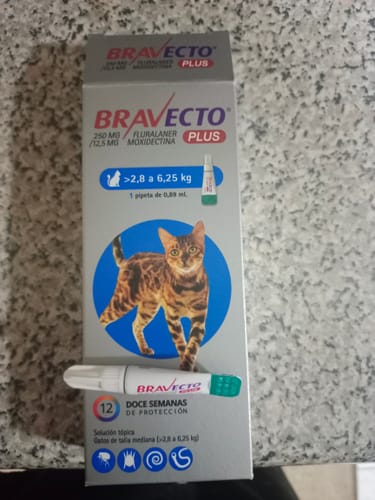 Customer photo review of BRAVECTO PLUS GATO 250 MG 2,8 A 6,25 KG