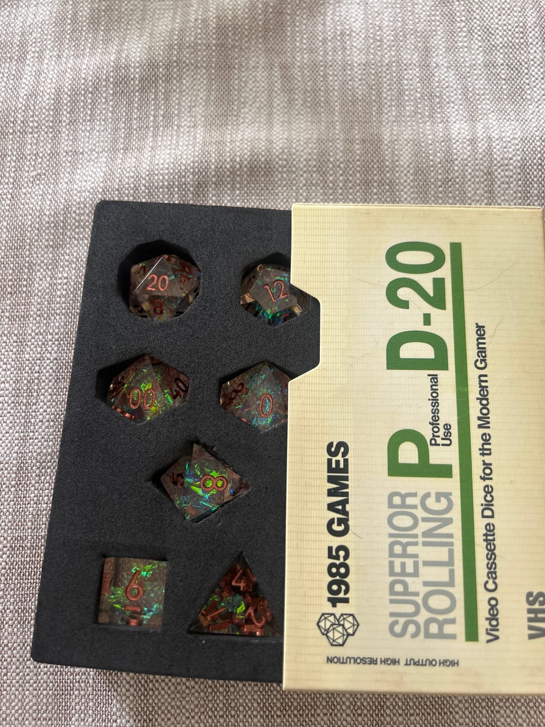 Customer photo review of VHS Sharp Edge Dice - Crystal Ball