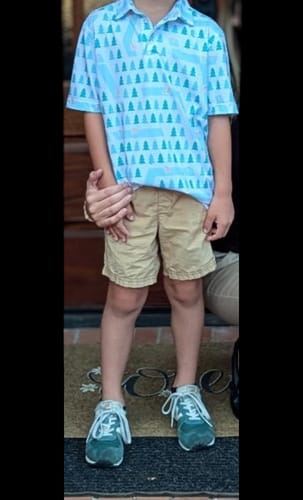 Customer photo review of Fox Holes Boy's Polo