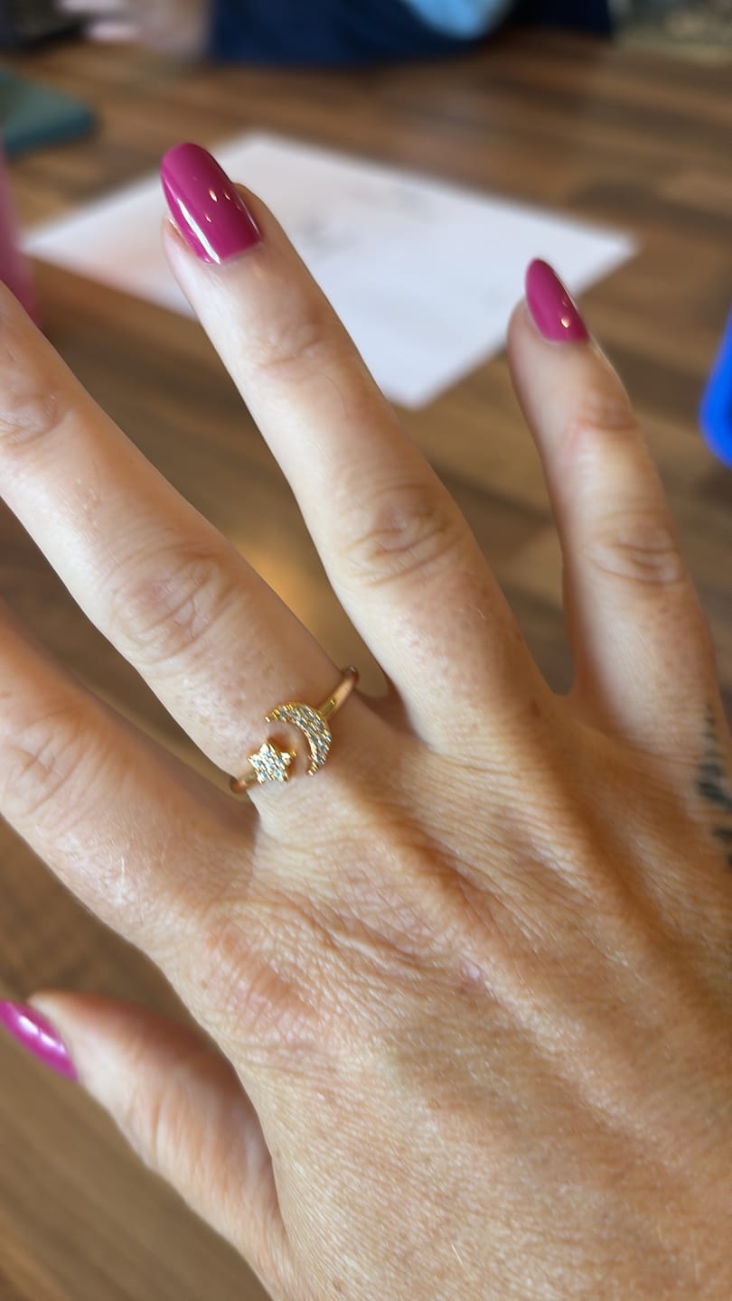 Customer photo review of Luna Moon Ring in Gold