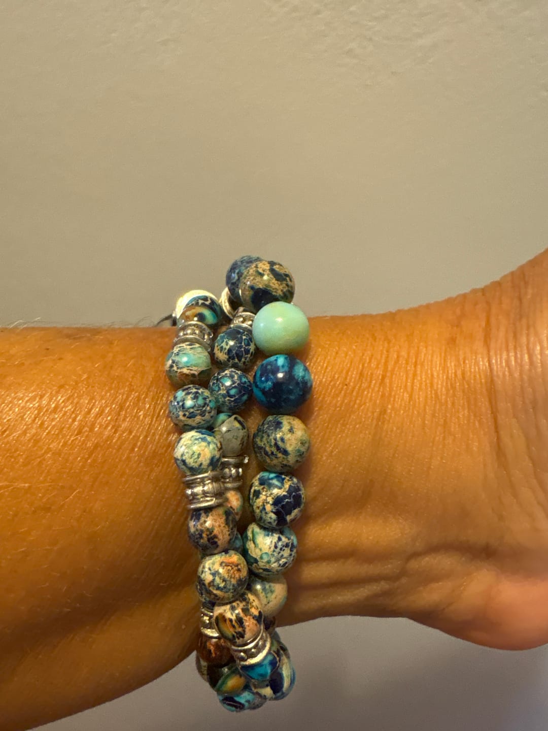 Customer photo review of Intense Jasper Stretch Apple Watch Strap