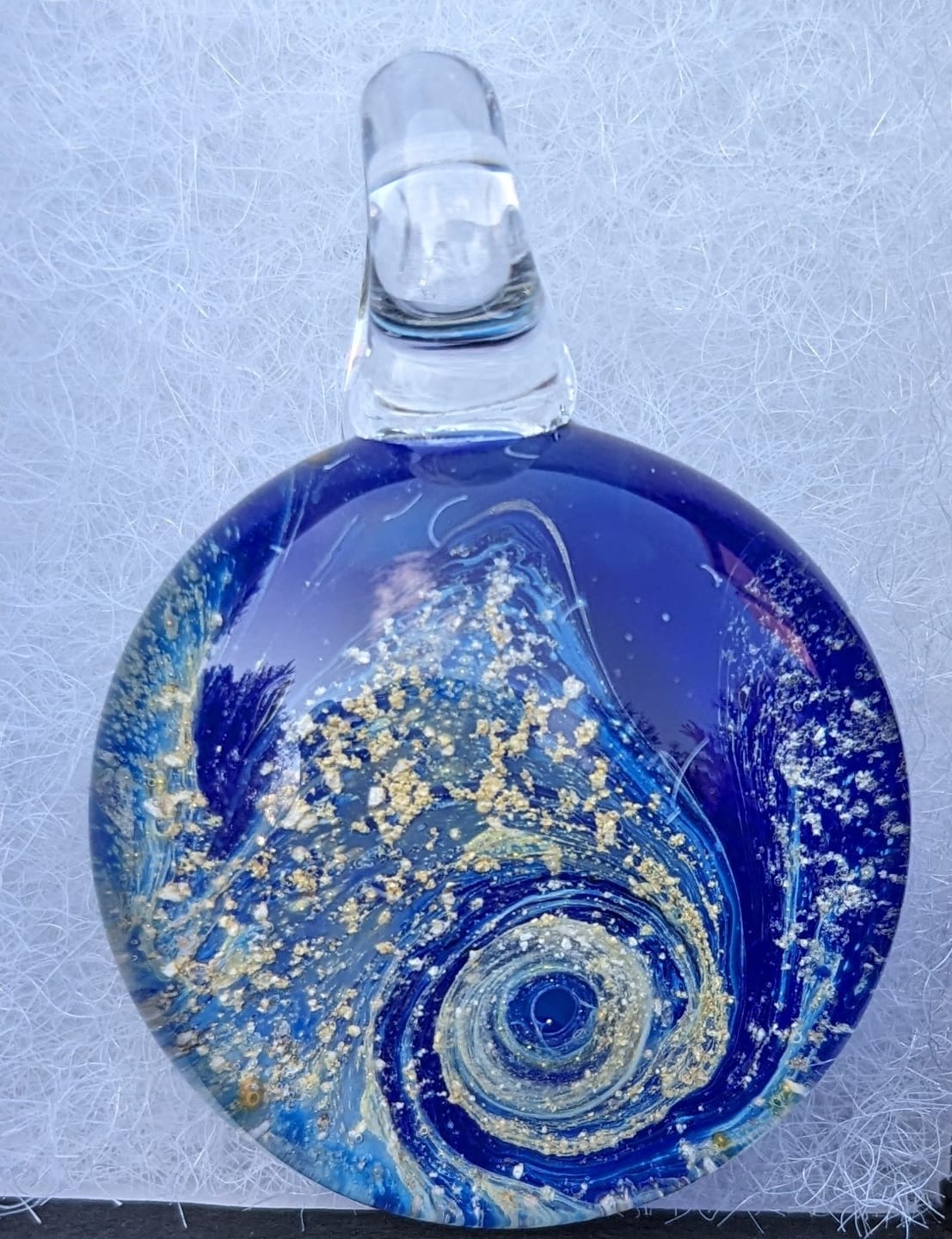 Customer photo review of Nightswirl Cremation Pendant