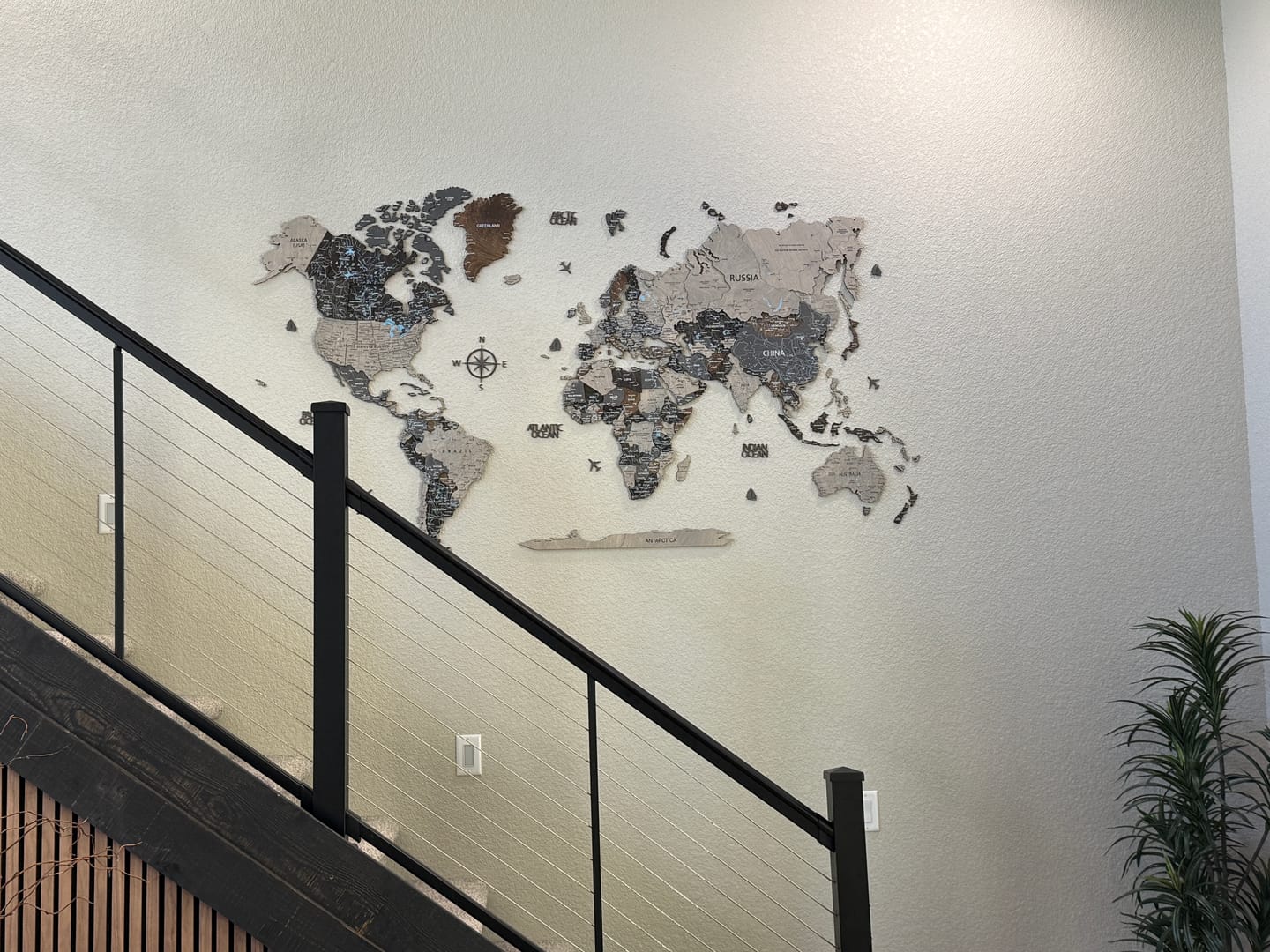 Customer photo review of Wood World Map -Loft