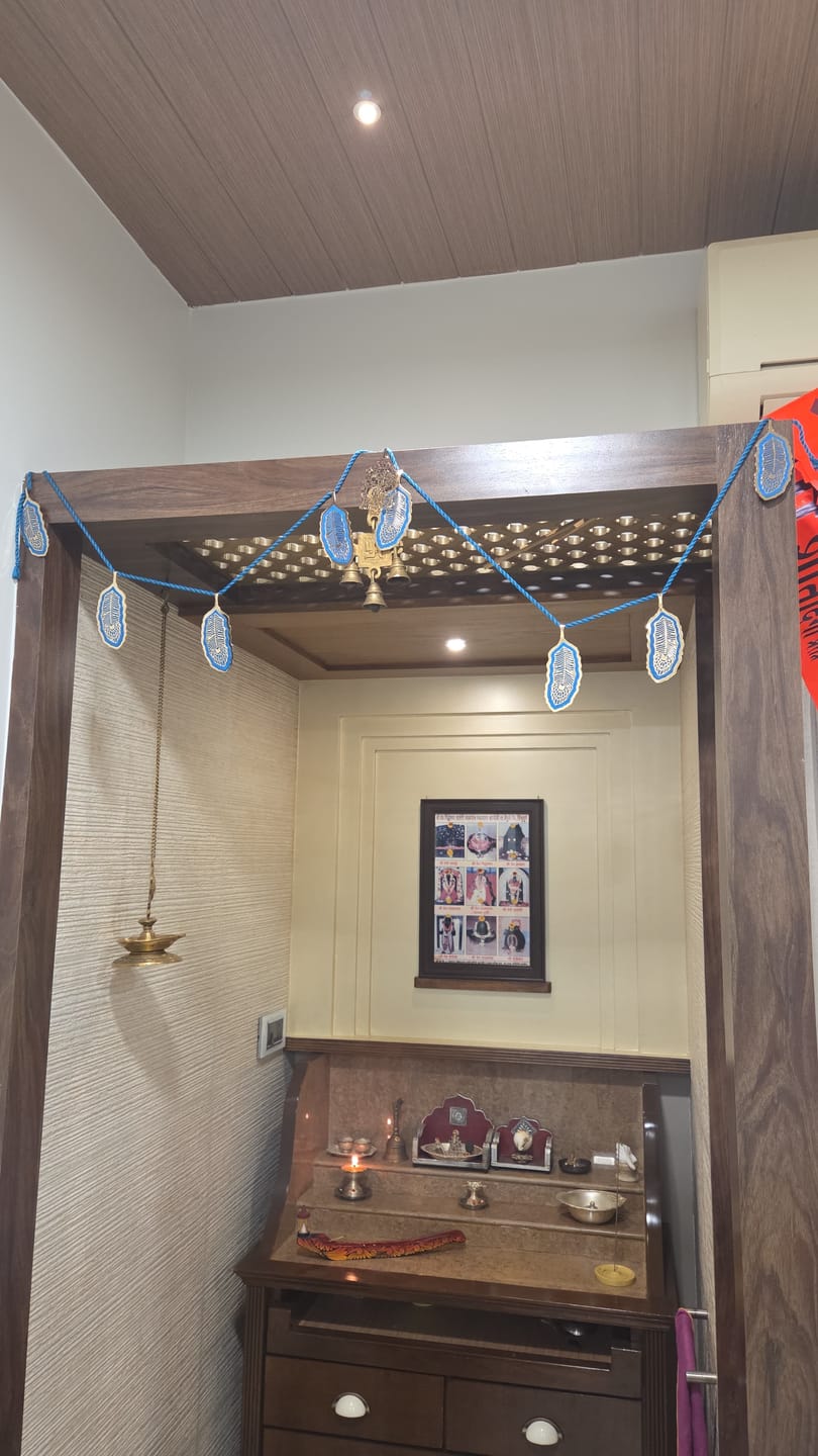 Customer photo review of Decorative Door Hanging - Layered Brass And Silk - Peacock Blue