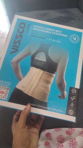 Customer photo review of Sacro Lumbar Belt 12" Back Double Strap | Supports the Lower back | Corrects Posture & Relieves Back Pain (Beige)