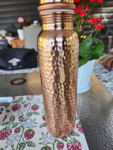 Customer photo review of Himalayan Ayurvedic Pure Copper Bottle