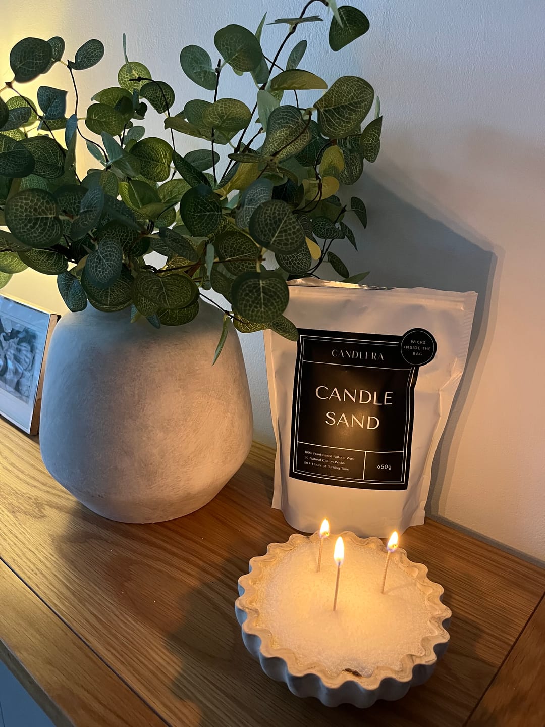 Customer photo review of Candle Sand +30 wicks by Candlera®