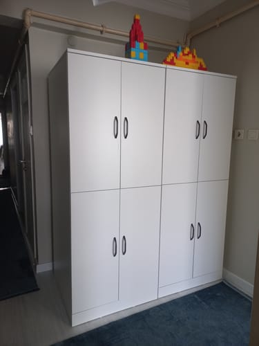Customer photo review of Rani KD109 Çamaşır Makinesi Dolabı 4 Kapaklı 2 Raflı Banyo Dolabı Beyaz