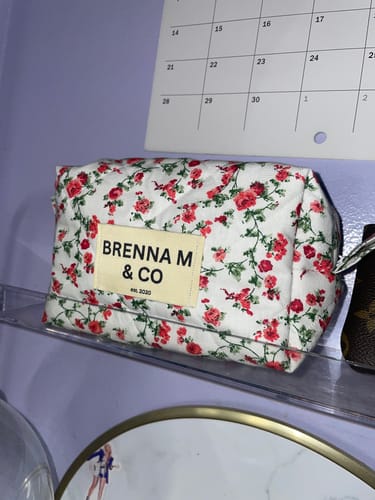 Customer photo review of Red Rose Quilted Pouch