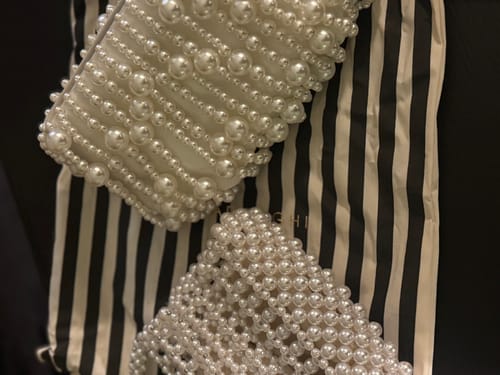 Customer photo review of IVORY PEARL WILLOW BEADED CLUTCH