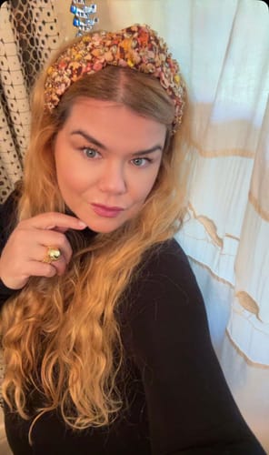 Customer photo review of MARIGOLD LILIES KNOTTED LIBERTY™ CRYSTAL HEADBAND