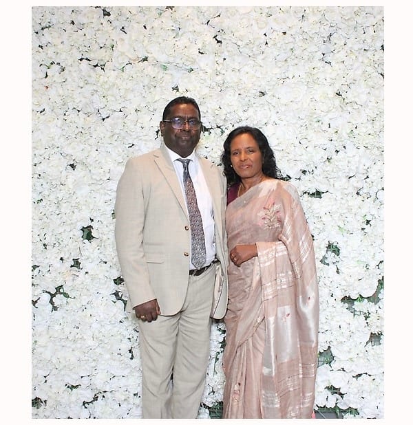 Customer photo review of Beige French Knot Embroidered Pure Linen Saree