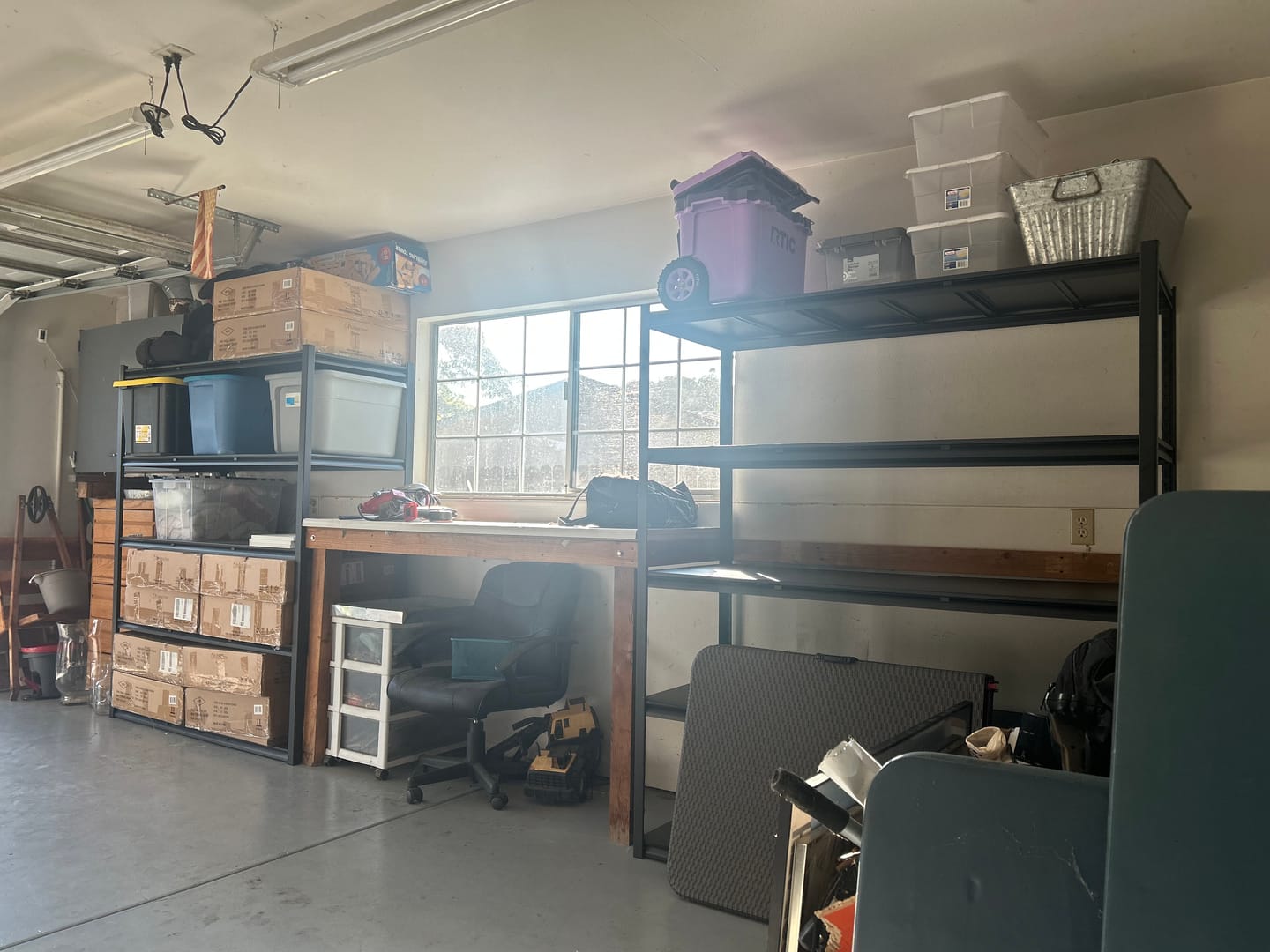 Customer photo review of REIBII 60"W x 72"H Industrial Garage Shelving, 3000LBS Heavy Duty Storage Shelves, Adjustable Metal Shelving for Basement Warehouse