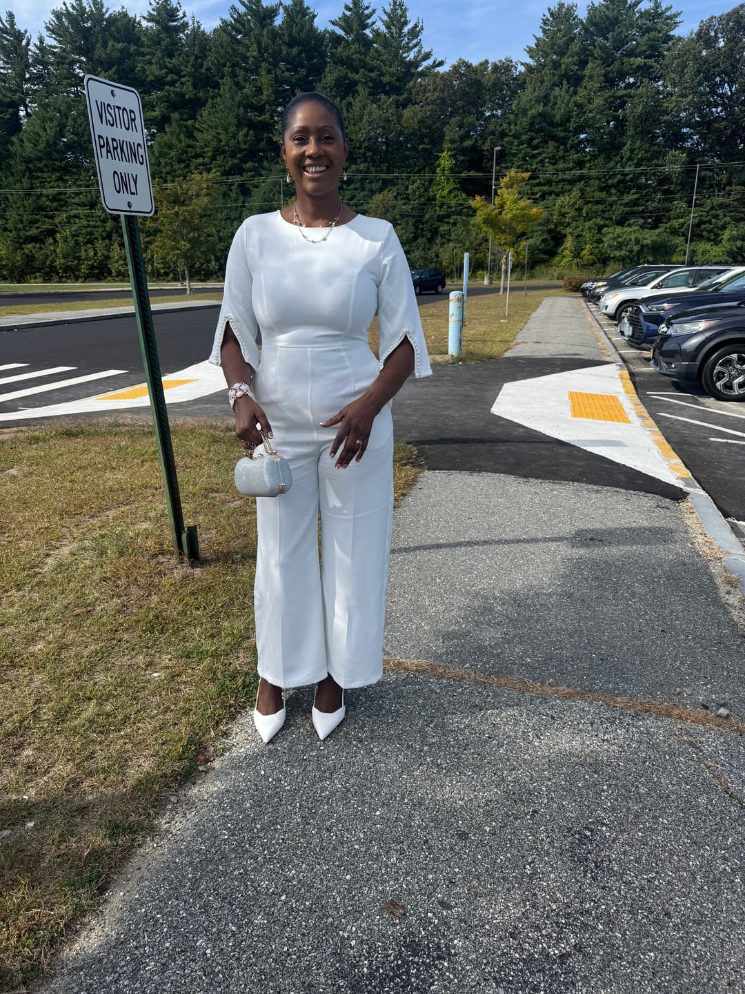 Customer photo review of Loose Solid Color Split-Joint Round-Neck Jumpsuits