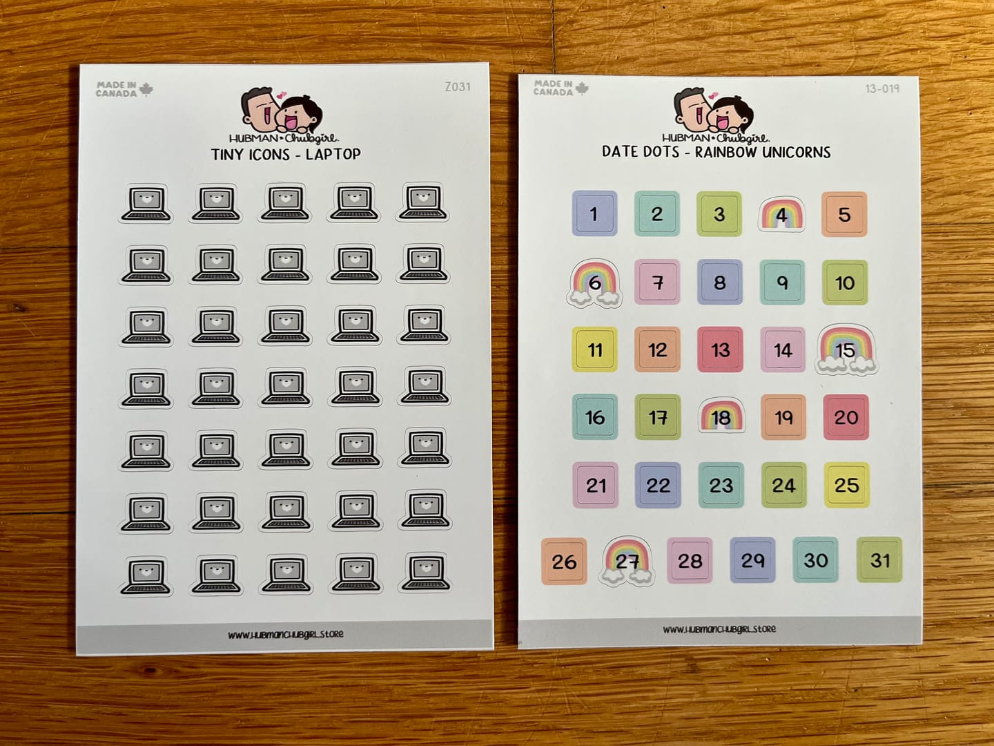 Customer photo review of Date Dots - Rainbow Unicorns Planner Stickers