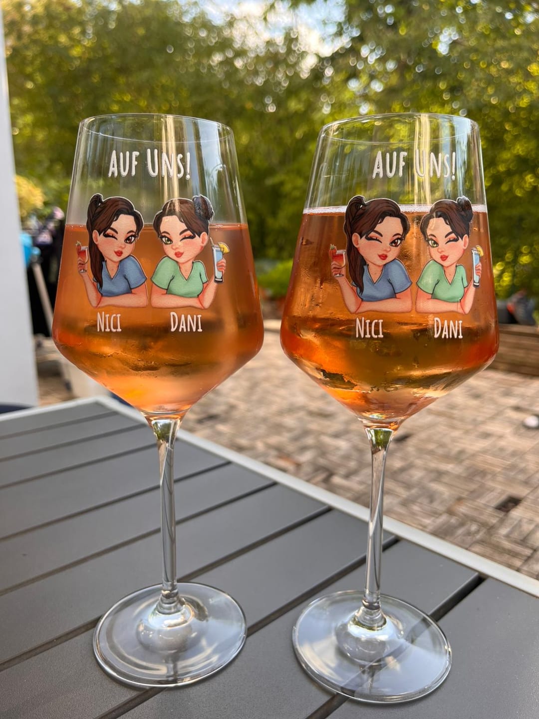 Customer photo review of Beste Freunde - Personalisiertes Glas für Sommergetränke